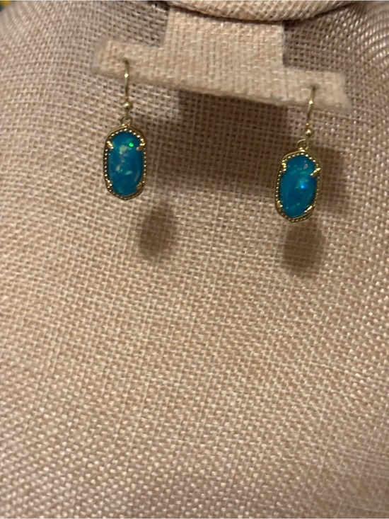 Kendra Scott Jewelry - Kendra Scott Gold Dainty Drop Earrings with Bright Teal Blue Stones
